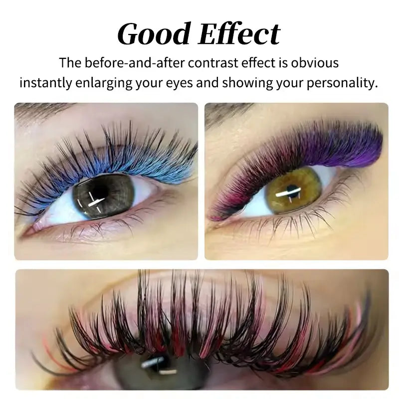 8 Color Rainbow Eyelash Extensions