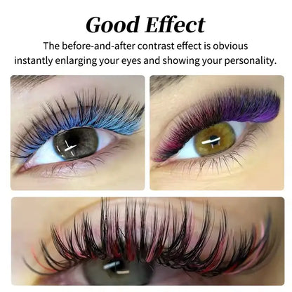 8 Color Rainbow Eyelash Extensions