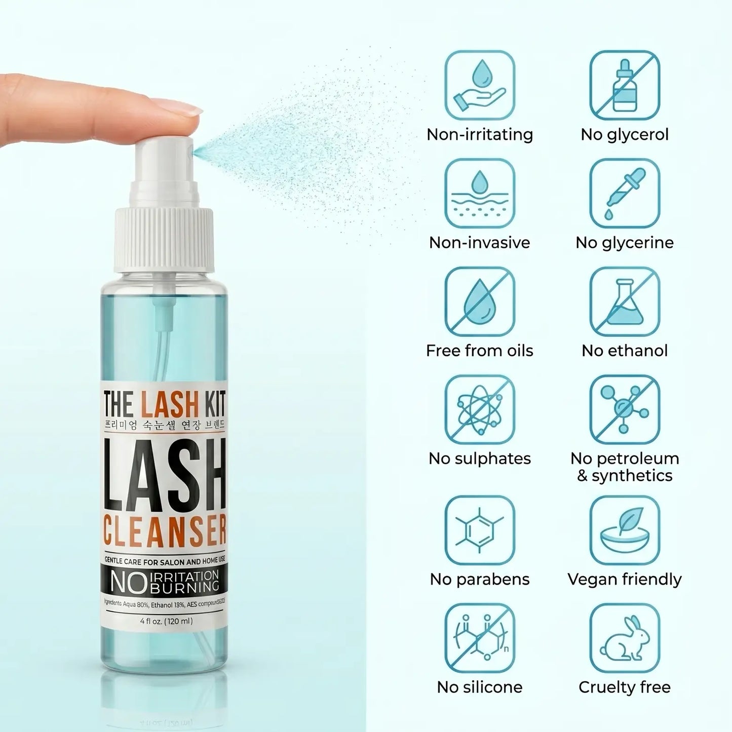 Lash Extension Cleanser Spray – Oil-Free
