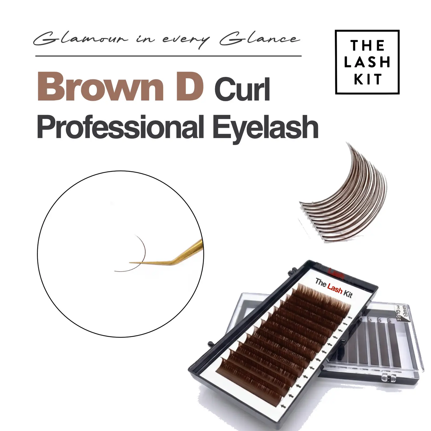D Curl Brown  Eyelash Extensions