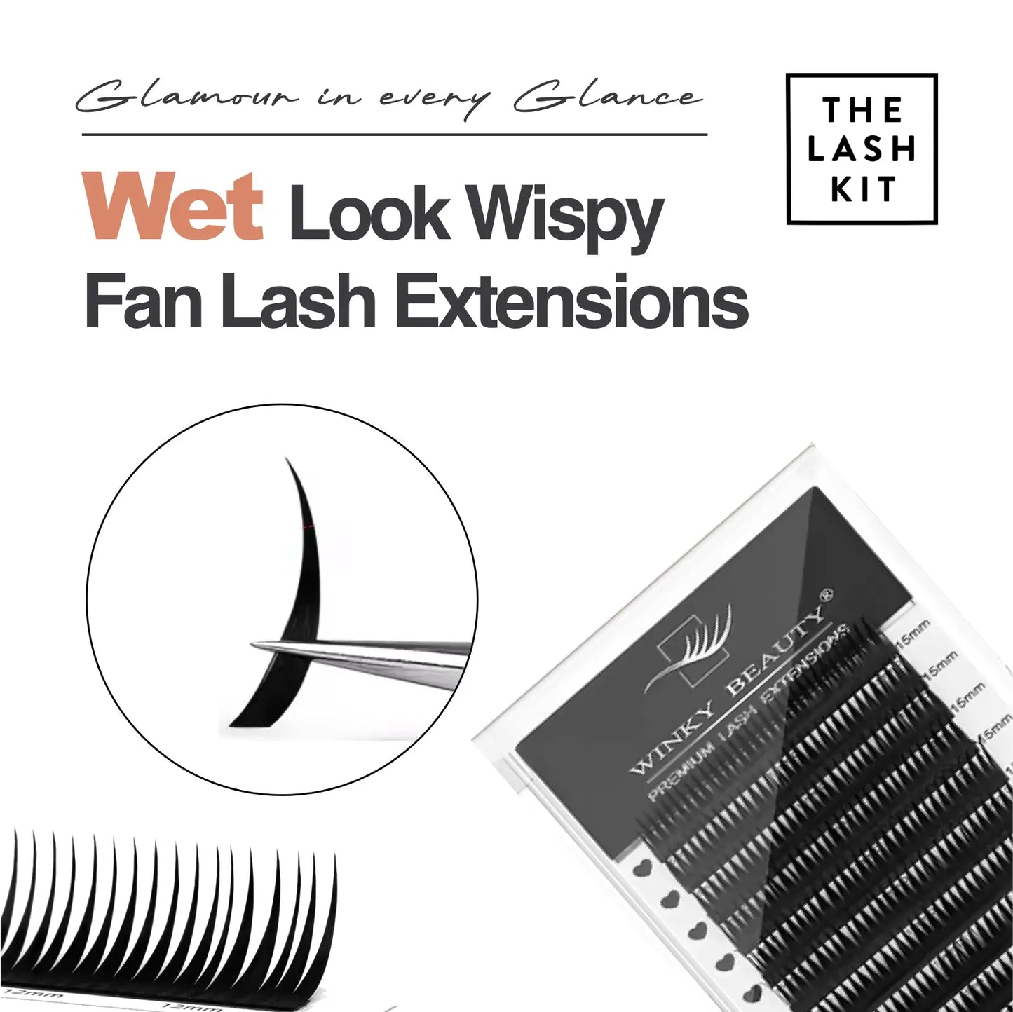 Wet Look Wispy Fan Lash Extensions